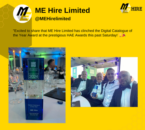 Celebrating Success: ME Hire Limited Wins Digital Catalogue of the Year Award at HAE Awards 2024🏆🎉