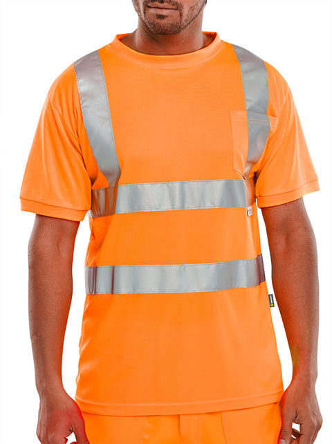 Custom Crew Neck Reflective T-Shirt Orange (IOCNRLBO)