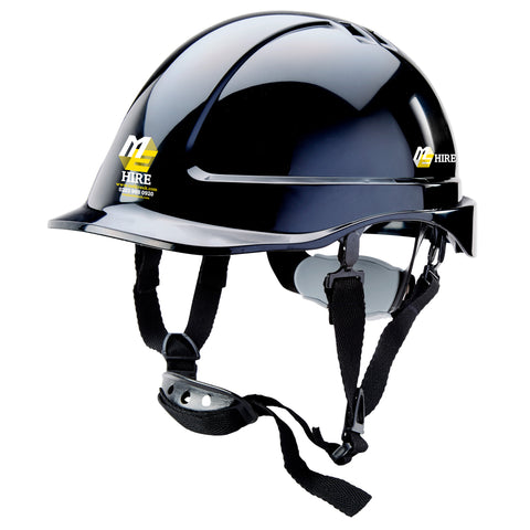 Safety Helmet - Vented Black - 4-point Harness - c/w Adjustable Ratchet (PPEH007)